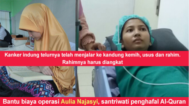Bantu biaya operasi kanker Aulia, Santri Hafizhoh