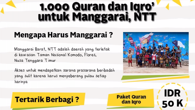 1000 Qur'an & Iqro untuk Manggarai Barat