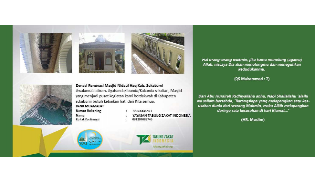 Donasi Renovasi Masjid Nidaul Haq Kab. Sukabumi