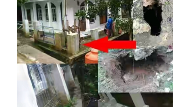 bantu masjid yang terancam terbawa longsor
