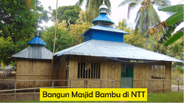 Bangun Perluasan Masjid Bambu di Pulau Pantar, NTT