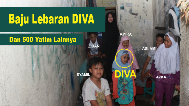 Baju lebaran untuk Diva dan 500 Yatim lainnya.