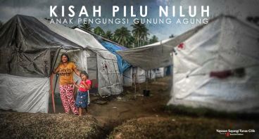 Ribuan Anak Pengungsi Gunung Agung Berduka