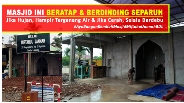 MASJID INI HANYA BERATAP & BERDINDING SEPARUH