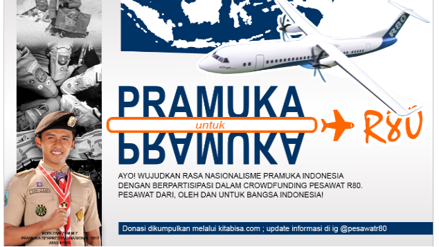 PRAMUKA DUKUNG PESAWAT R80