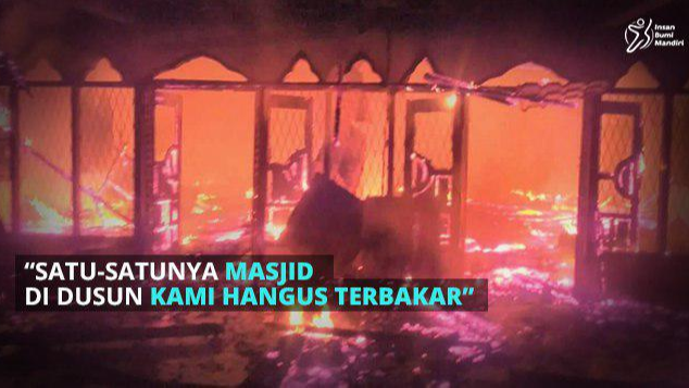 MASJID TERBAKAR, WARGA RINDU SHALAT BERJAMAAH