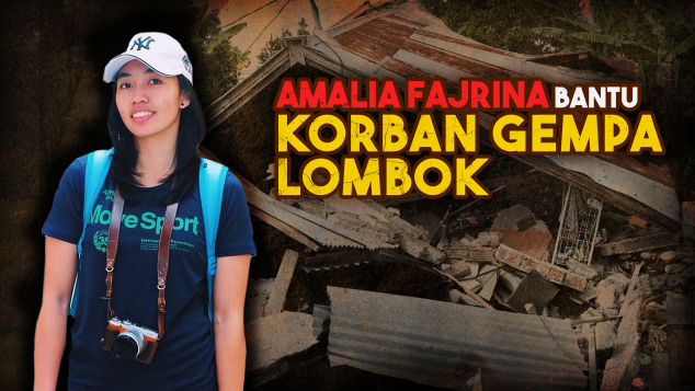 Amalia Fajrina Bantu Korban Gempa Lombok