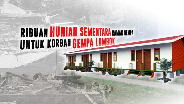 Bangun Hunian Sementara Ramah Gempa untuk Lombok