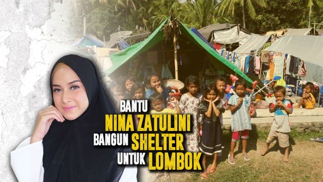 Nina Bantu Bangun Shelter Untuk Lombok