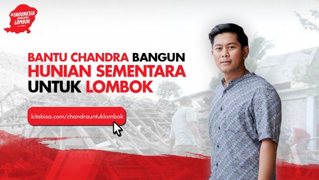 Bantu Chandra Bangun Shelter Untuk Lombok