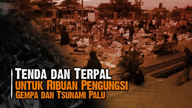 Tenda Terpal Untuk Korban Gempa & Tsunami Sulteng